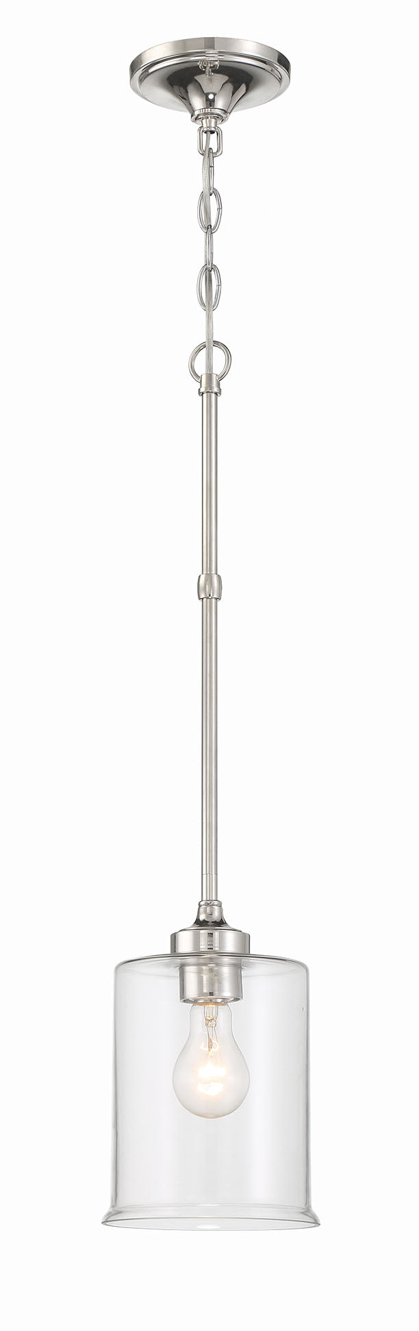 ML-TH-1 Light Clear Candlelight Glass Pendant-Satin Nickel