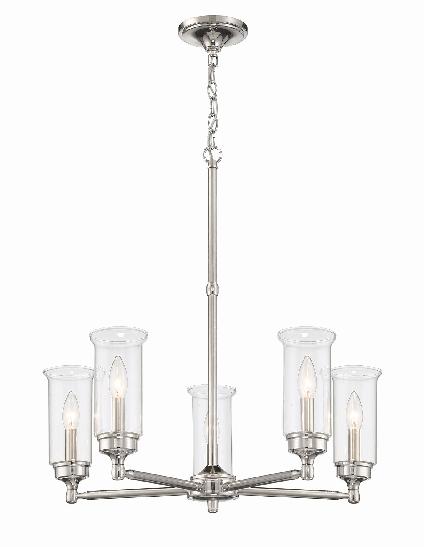 ML-TH-1 Light Clear Candlelight Glass Pendant-Satin Nickel