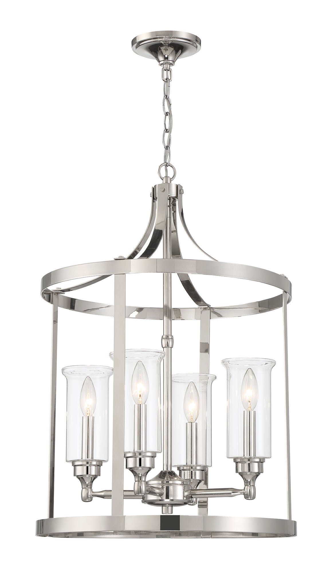 ML-TH-1 Light Clear Candlelight Glass Pendant-Satin Nickel