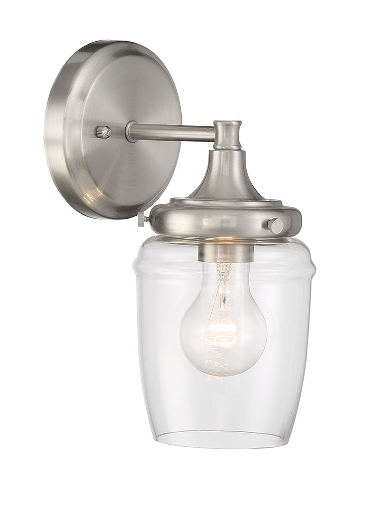 ML-TH-Single Twirl Clear Glass Sconce – Marathon Lighting